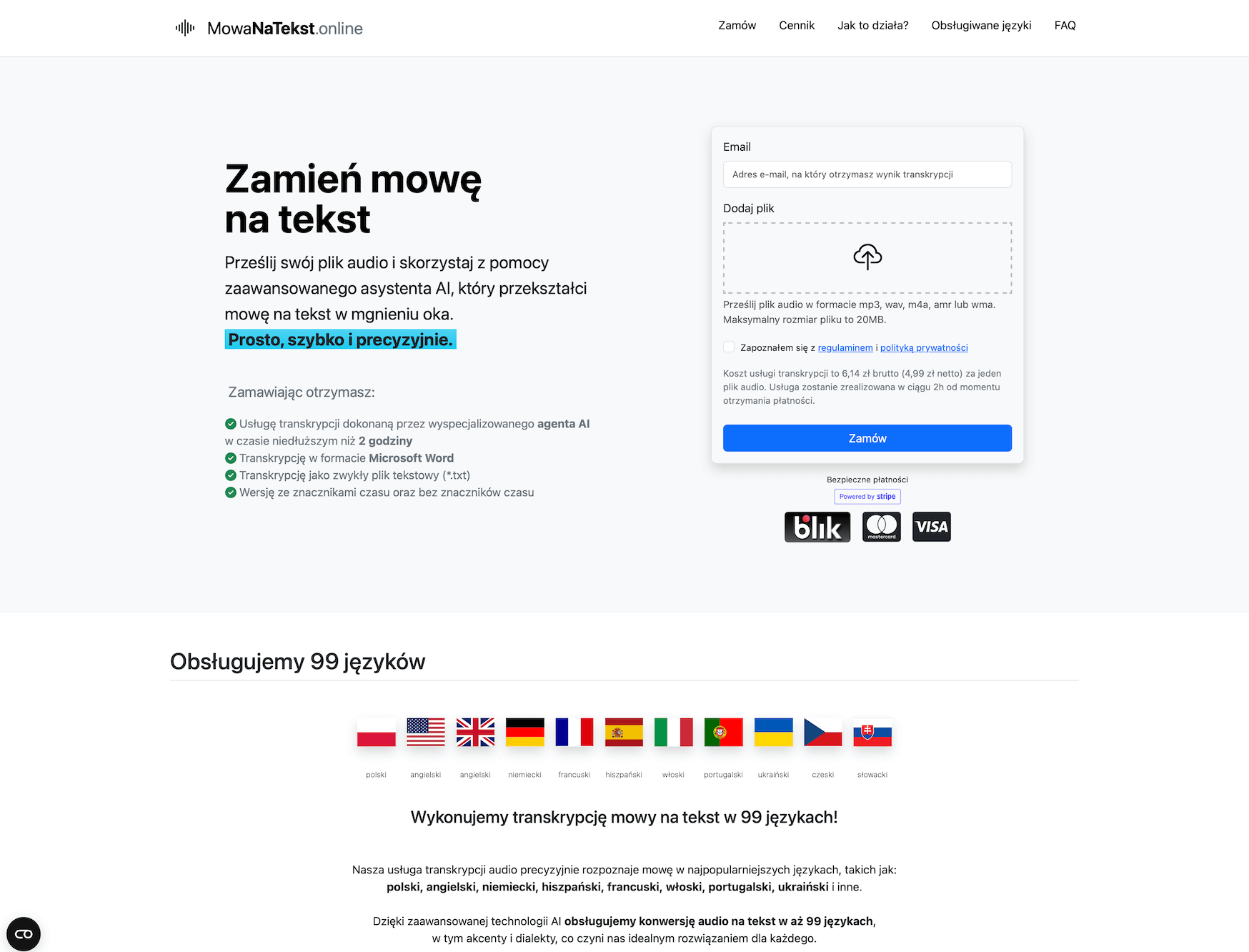 MowaNaTekst - sztuczna inteligencja do analizy i konwersji mowy na tekst